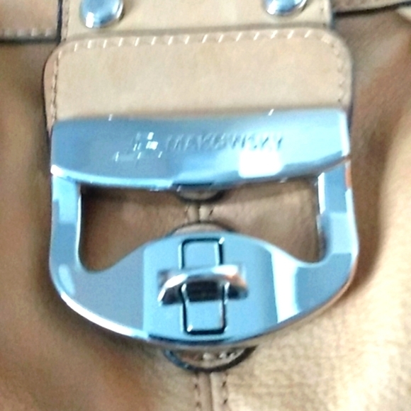 B MAKOWSKY BUTTERSCOTCH SOFT LEATHER MULTI-COMPARTMENTS HANDBAG SIZE LARGE EUC - Picture 7 of 16